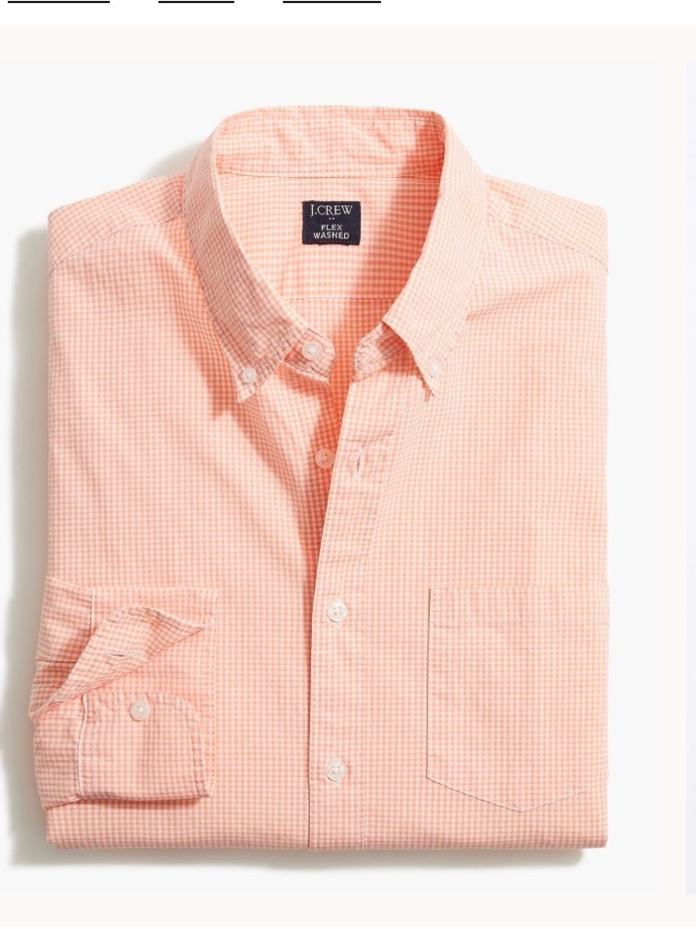 J. Crew Men's Peach Gingham Short Sleeve Button Down Shirt | Summer Preppy | XL